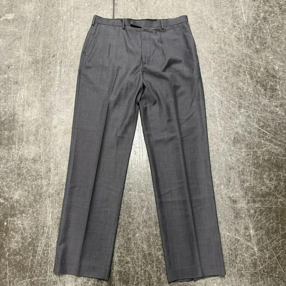 New AXIST Flat Front Straight Formal Dress Slacks Pants Men’s Size 36 X 34 Gray - Picture 1 of 7